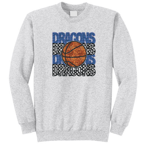 Dragons Basketball Faux Sequin Stacked