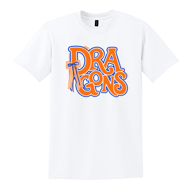 Dragons Bubble Letters Bow