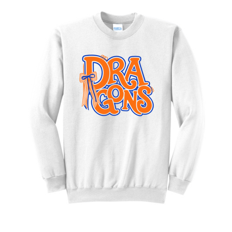 Dragons Bubble Letters Bow
