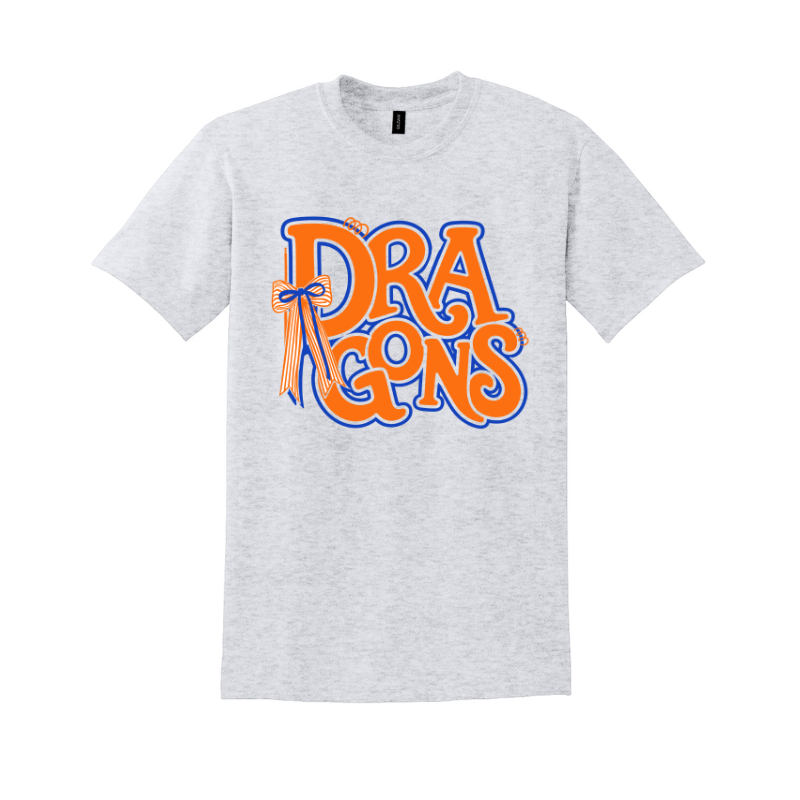 Dragons Bubble Letters Bow