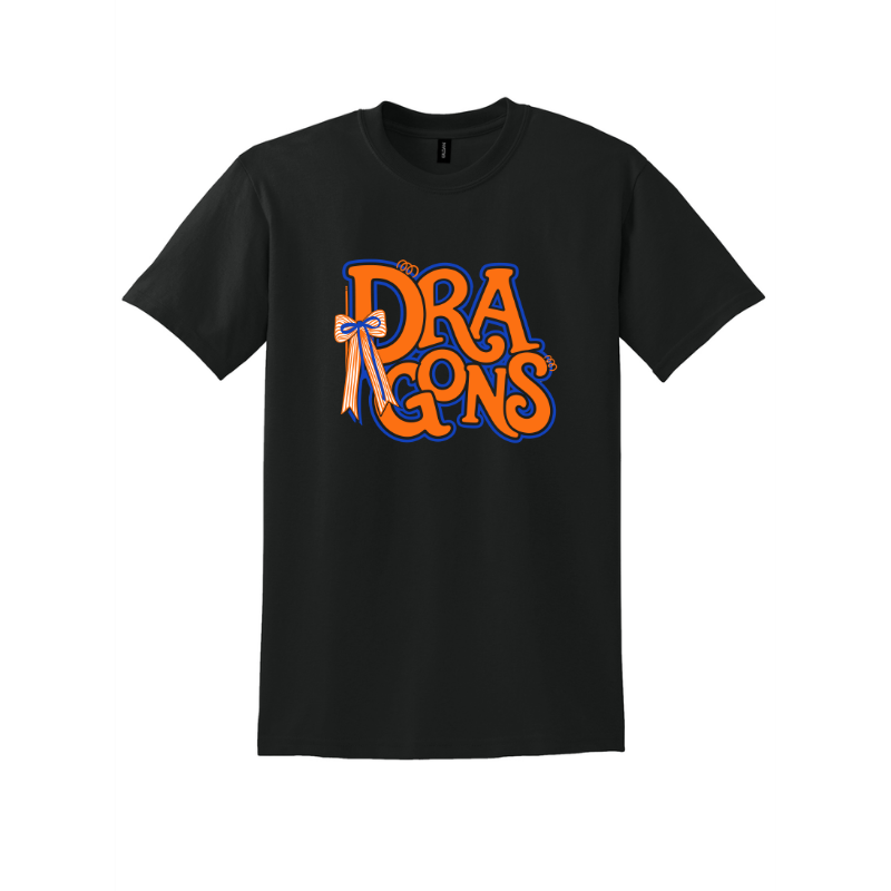 Dragons Bubble Letters Bow