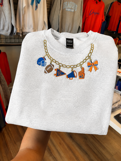 Embroidered Charm Necklace Crewneck