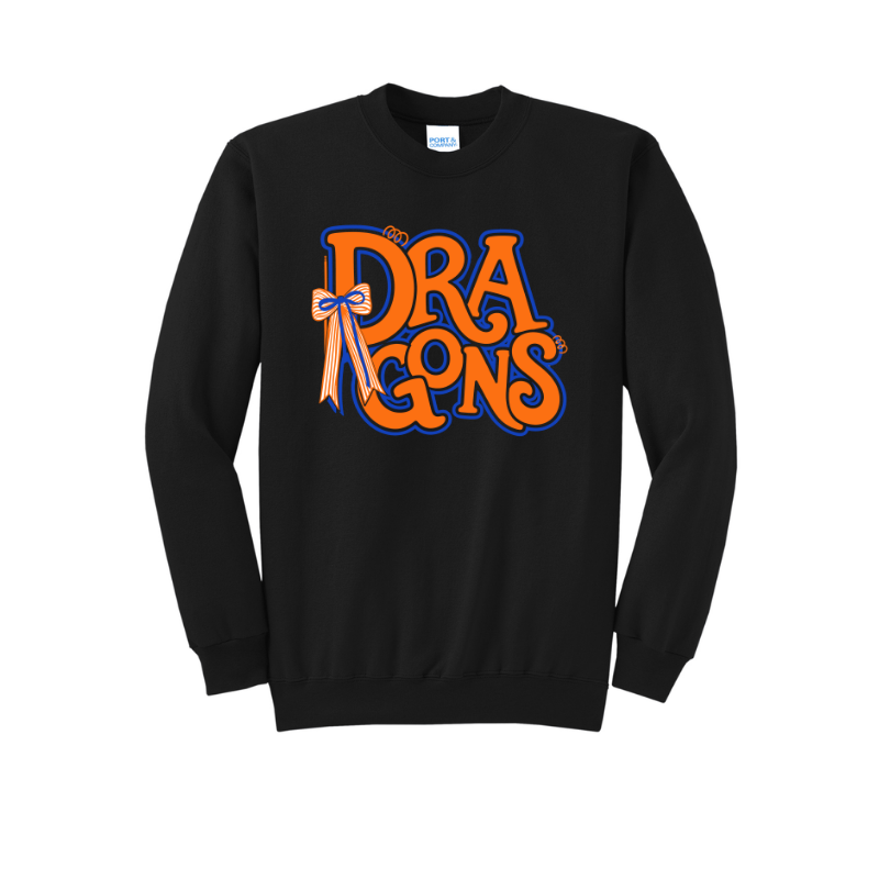 Dragons Bubble Letters Bow