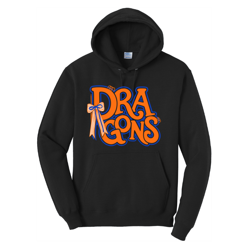 Dragons Bubble Letters Bow