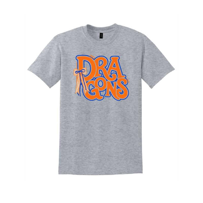 Dragons Bubble Letters Bow