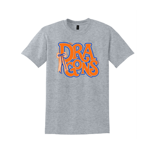 Dragons Bubble Letters Bow