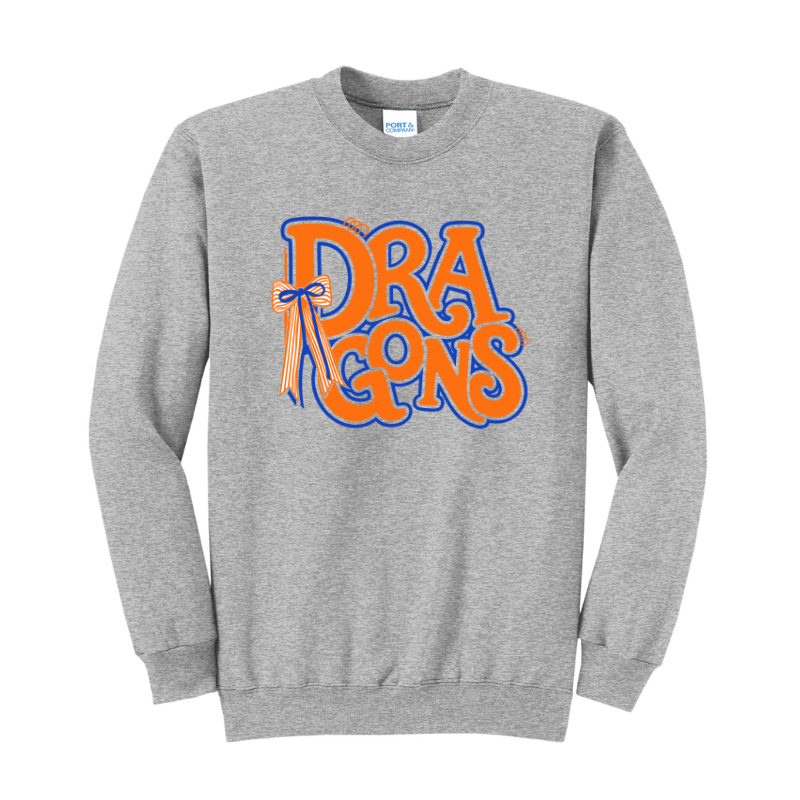 Dragons Bubble Letters Bow