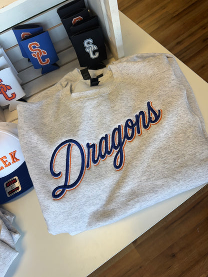 Dragons Embroidered Ash Crew