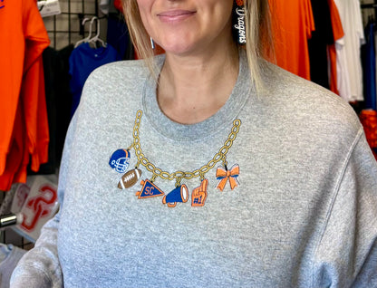 Embroidered Charm Necklace Crewneck